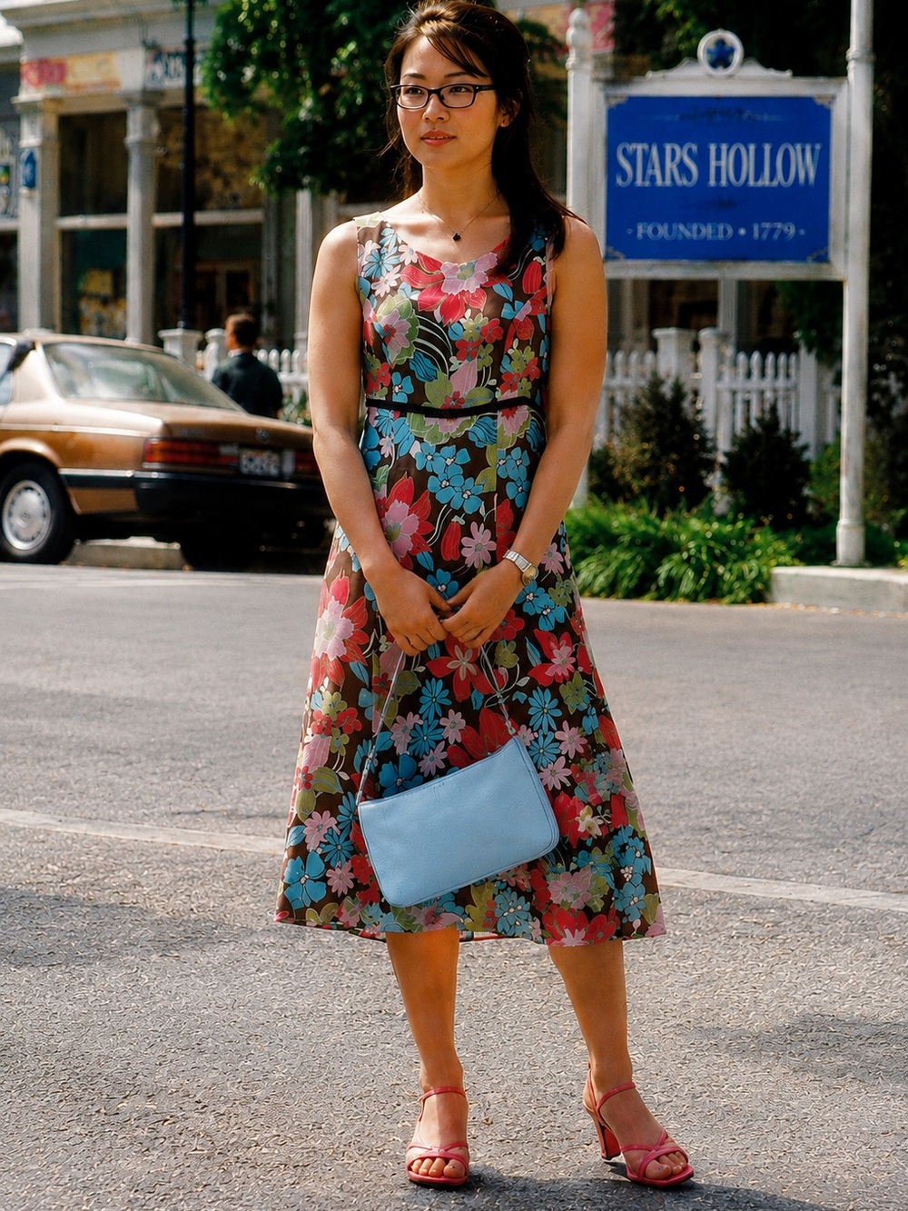 Pierre Christine Floral Midi Dress 6P Y2K Resort #cottagecore#gilmoregirls